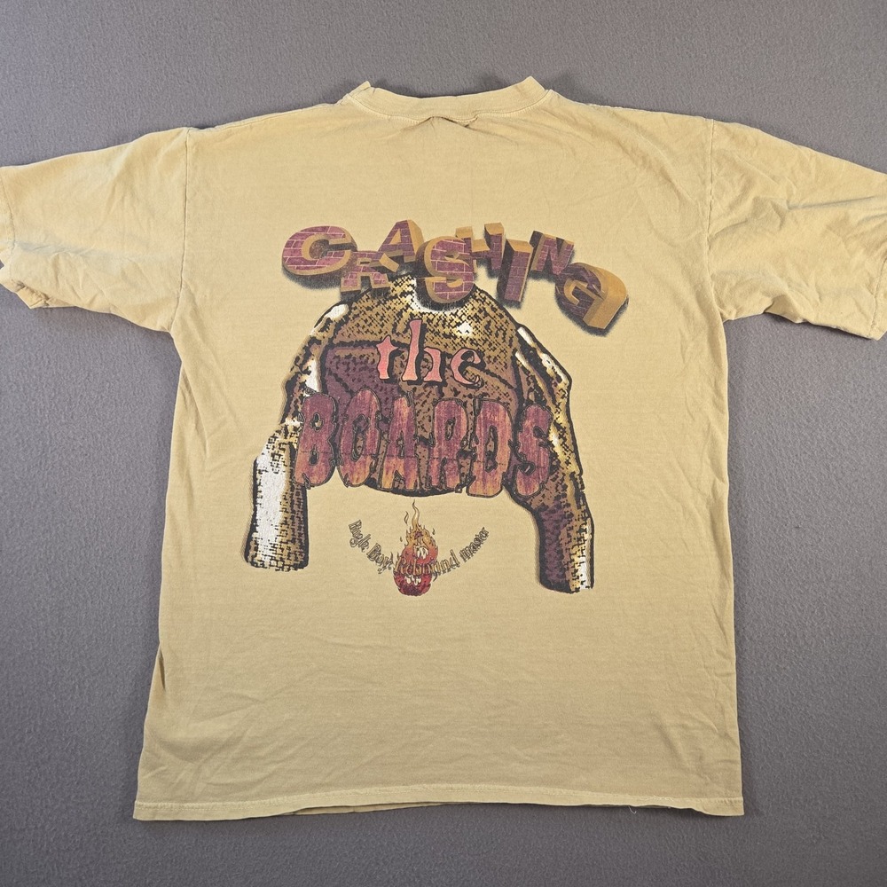 Vintage Bugle Boy T Shirt Mens Large Basketball Rebound Master Sports 90s Gold